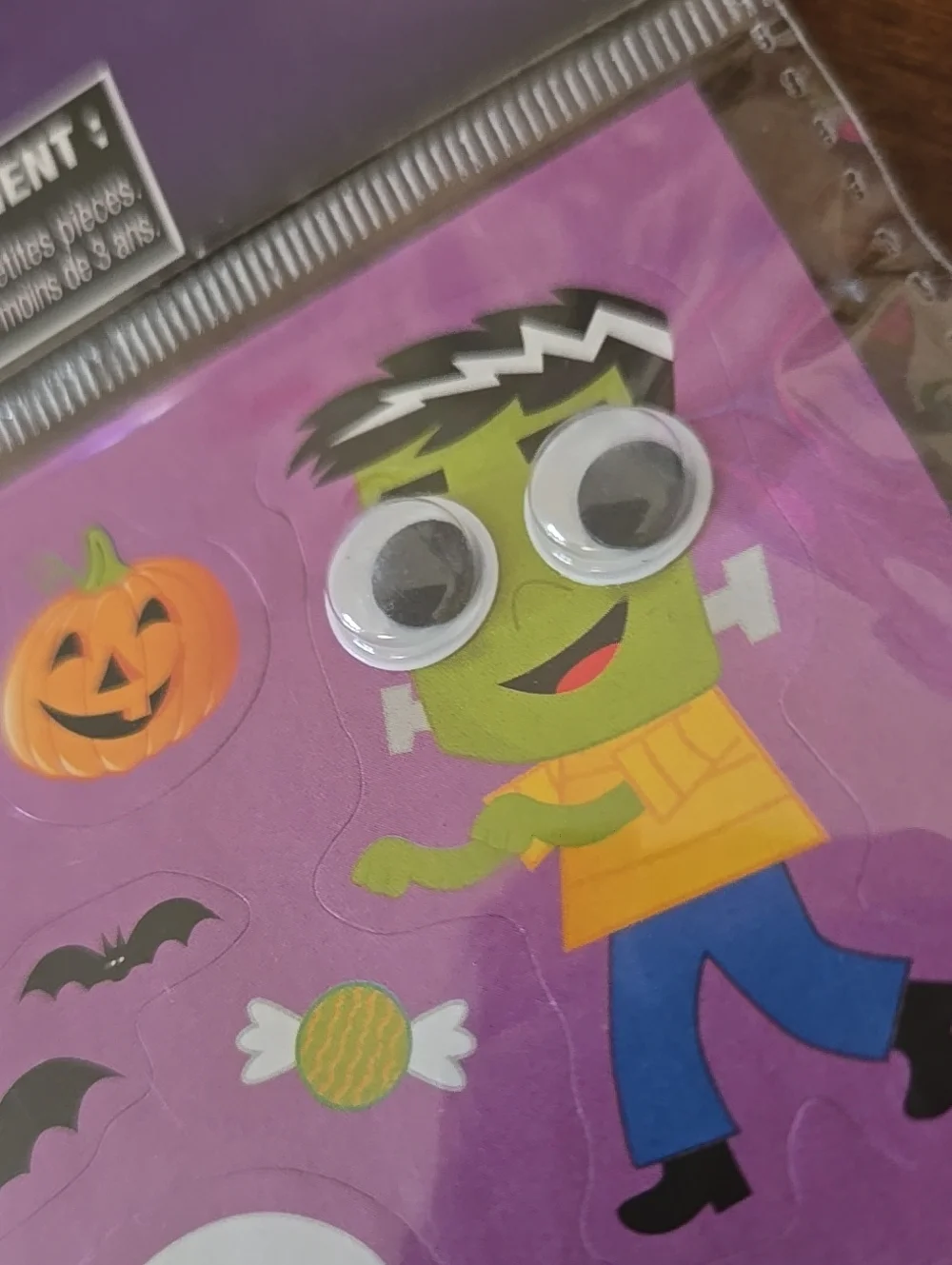 Halloween Stickers Sheet Purple Halloween Characters Google Eyes 3d Y2k Kids